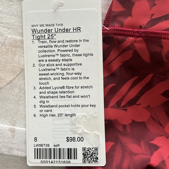 NWT Lululemon Wunder Under HR Tight 25” Sweat-Wicking, Luxtreme™ Jacquard Fabric - Picture 4 of 6